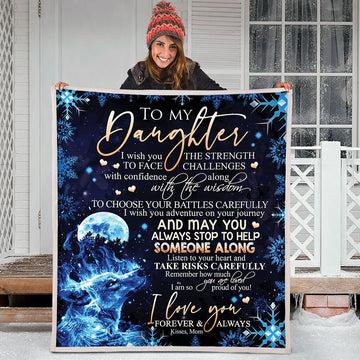 litzzy To Daughter Wolf Challenges Fleece Blanket Fleece Blanket   