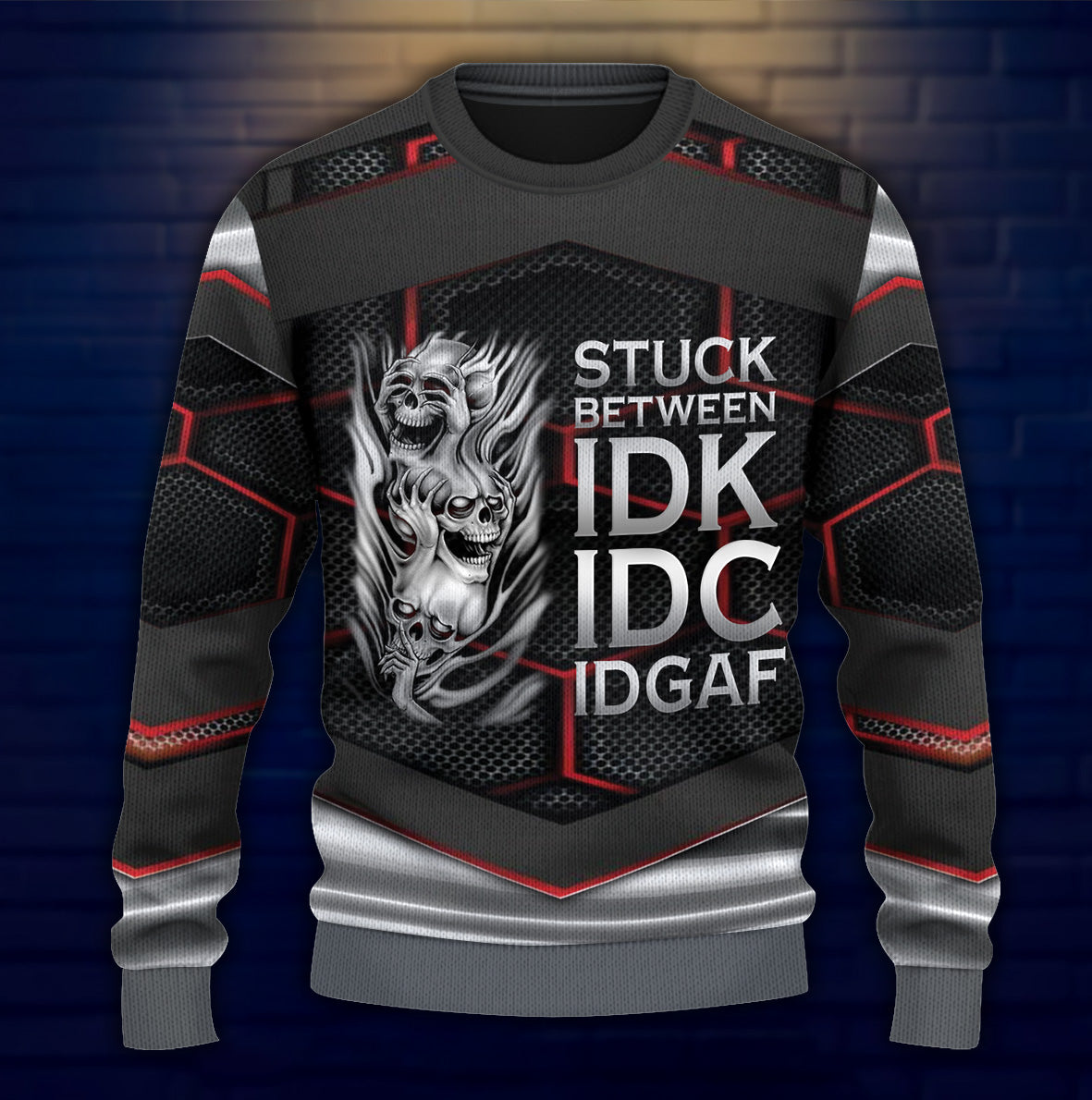 litzzy Skull Knitted Sweater, Gift for Skull Lovers - KN063PA06 -  Best Gift For Christmas, Noel Malalan - Christmas Signature Sweater   