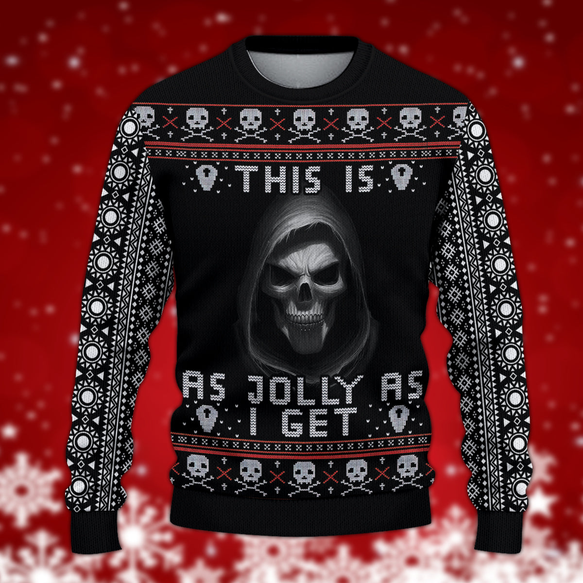 litzzy Skull Knitted Sweater, Gift for Skull Lovers - KN035PA06 -  Best Gift For Christmas, Noel Malalan - Christmas Signature Sweater   