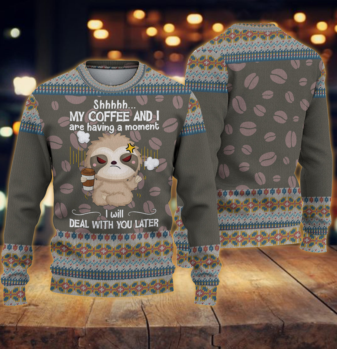 litzzy Sloth Knitted Sweater, Gift for Sloth Lovers - KN064PA06 -  Best Gift For Christmas, Noel Malalan - Christmas Signature Sweater   