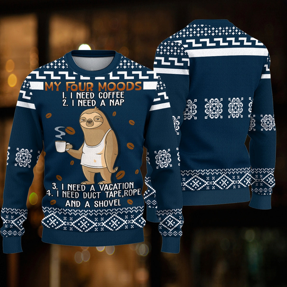 litzzy Sloth Knitted Sweater, Gift for Sloth Lovers - KN065PA06 -  Best Gift For Christmas, Noel Malalan - Christmas Signature Sweater   