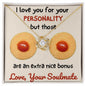 litzzy To My Soulmate - I love you for your personality - Gift For Wife, Girlfriend Jewelry 18K Yellow Gold Finish Standard Box 