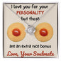 litzzy To My Soulmate - I love you for your personality - Gift For Wife, Girlfriend Jewelry 14K White Gold Finish Standard Box 