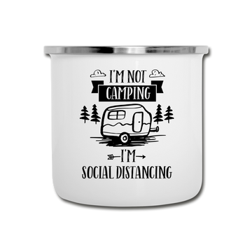 litzzy I'm Not Camping I'm Social Distancing Enamel Mug With Camper Mug   