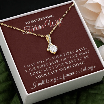 litzzy To My Future Wife - Stunning - Litzzy Alluring Beauty Necklace - Necklace for Wife from Husband Jewelry 18K Yellow Gold Finish Two-Toned Box 