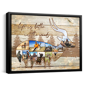 litzzy Personalized Antelope Hunting Photo Collage Canvas Wall Art Canvas Wall Art   