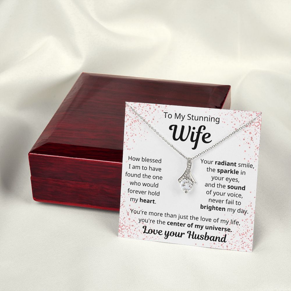 litzzy To My Stunning Wife - Center Of My Universe - To My Wife, Gift For Wife Jewelry   