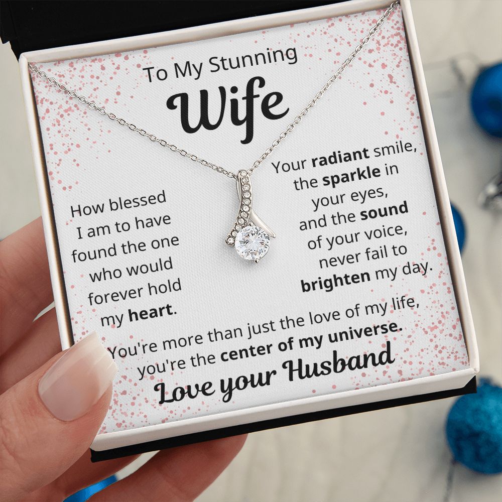 litzzy To My Stunning Wife - Center Of My Universe - To My Wife, Gift For Wife Jewelry   