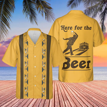 litzzy Here For The Beer Bowling Hawaii Shirt for Men and women - Aloha shirt Hawaiian Hawaii Shirt For Summer Hawaii Shirt S  