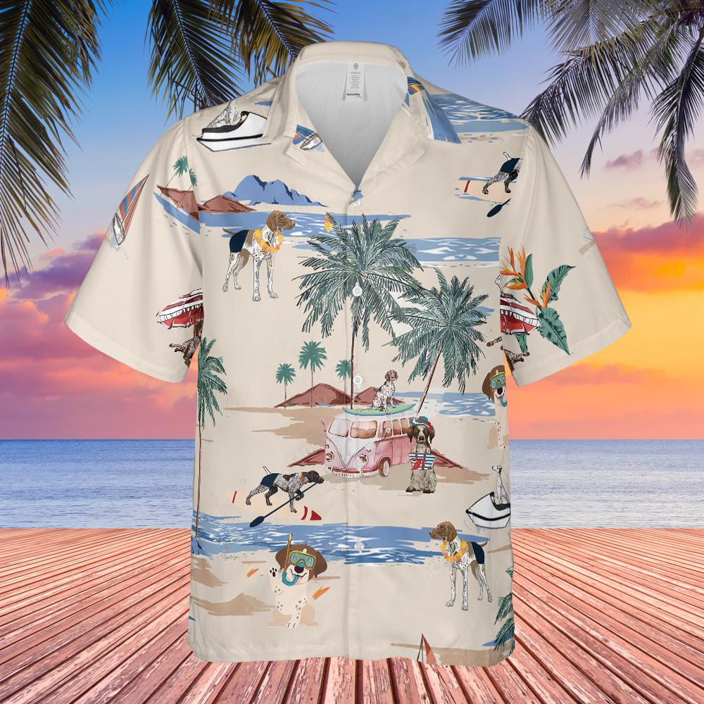 litzzy German Shorthaired Pointer Summer Beach Hawaiian Shirt DC21332KA Hawaii Shirt   