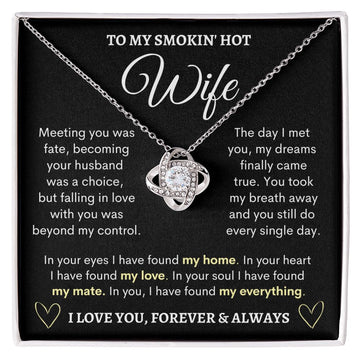 litzzy To My smokin' Hot Wife - Meeting You Was Fate - Gift For Wife Jewelry 14K White Gold Finish Standard Two tone Box 