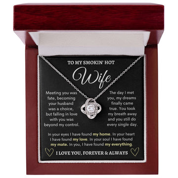 litzzy To My smokin' Hot Wife - Meeting You Was Fate - Gift For Wife Jewelry 14K White Gold Finish Luxury Box w/LED 