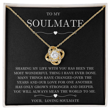 litzzy To My Soulmate - You're My World - Gift For Wife, Girlfriend Jewelry 18K Yellow Gold Finish Two tone Box 