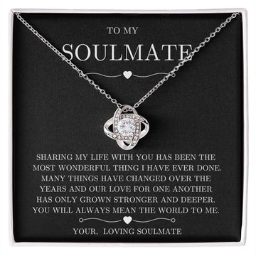 litzzy To My Soulmate - You're My World - Gift For Wife, Girlfriend Jewelry 14K White Gold Finish Two tone Box 
