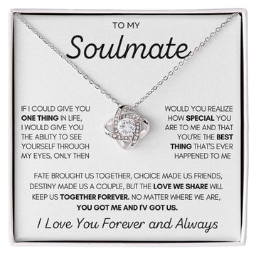 litzzy To My Soulmate - The Love We Share - Gift For Wife, Girlfriend Jewelry 14K White Gold Finish Standard Box 