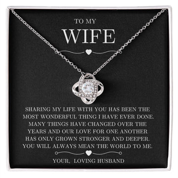 litzzy To My Wife - Sharing my life - Gift For Wife Jewelry 14K White Gold Finish Two tone Box 