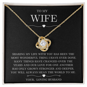 litzzy To My Wife - Sharing my life - Gift For Wife Jewelry 18K Yellow Gold Finish Two tone Box 