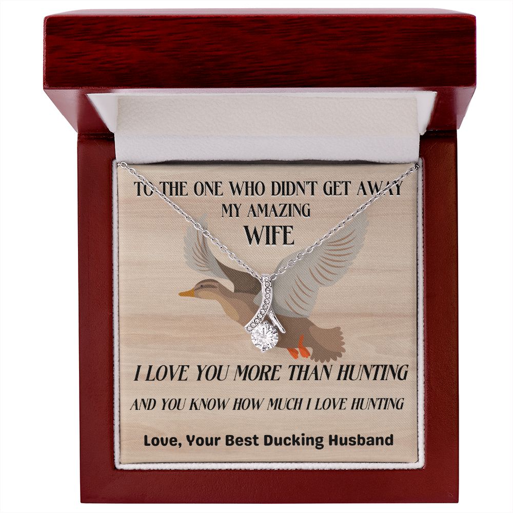 litzzy To My Amazing Wife - To The One Who Didn't Get Away, My Amazing Wife - Gift For Beautiful Wife Jewelry 14K White Gold Finish Luxury Box w/LED 