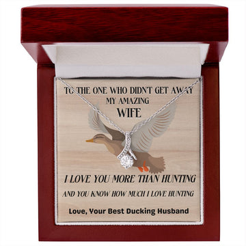 litzzy To My Amazing Wife - To The One Who Didn't Get Away, My Amazing Wife - Gift For Beautiful Wife Jewelry 14K White Gold Finish Luxury Box w/LED 