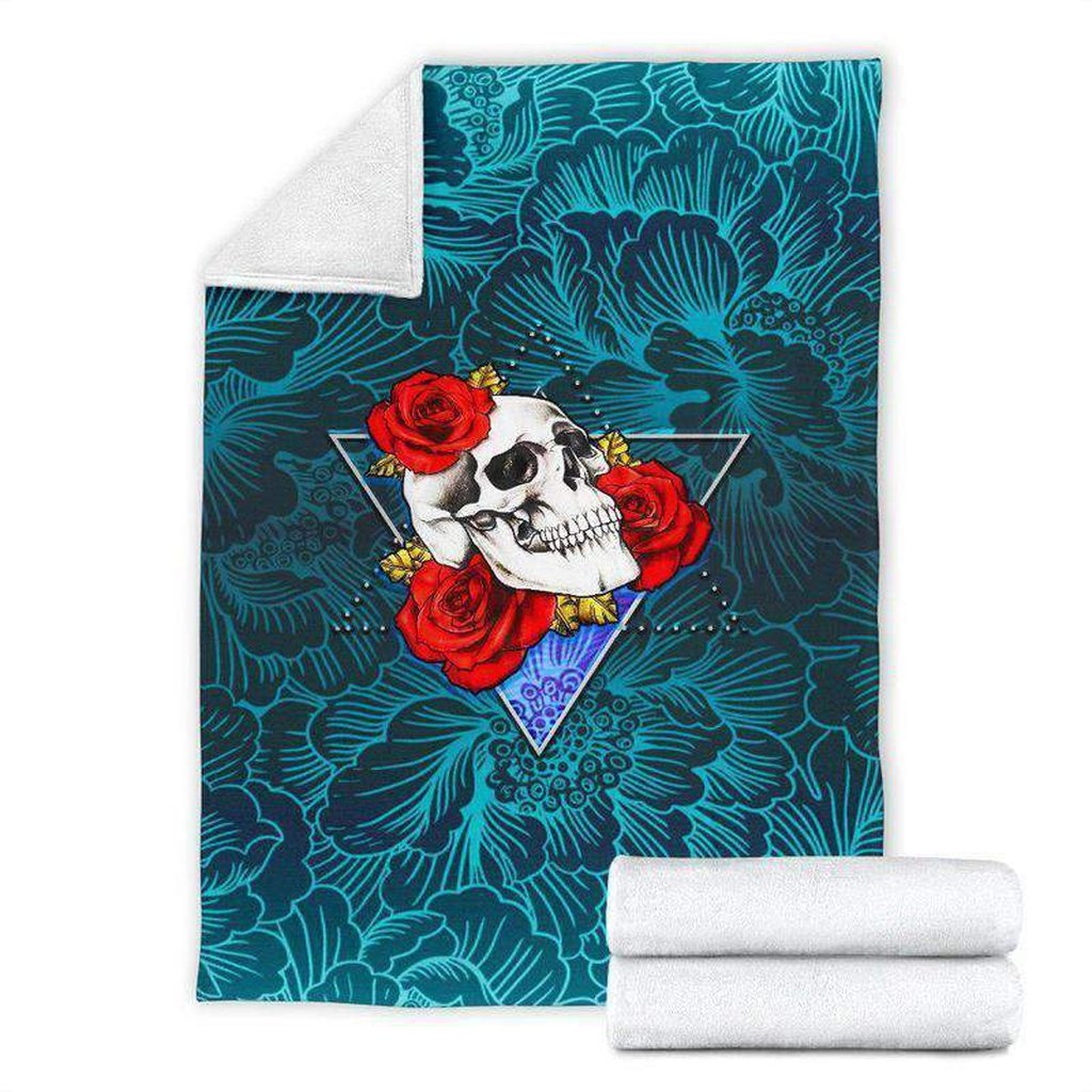 litzzy Triangle Skull Fleece Blanket Fleece Blanket   