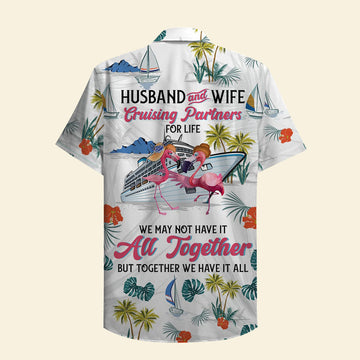 litzzy Personalized Cruising Partners Hawaiian Shirt - Flamingo Husband And Wife Fol8-Vd1 Hawaiian Shirt For Men, Woman, Litzzy Aloha Shirt Hawaiian Shirt   