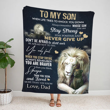 litzzy Birthday Blanket For Son From Dad - Dad To Son Blanket Gift For Him Birthday Anniversary Christmas Wedding Graduation    