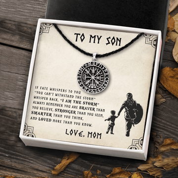 litzzy To My Son - The Storm - Shieldmaiden Mom To Son Gift - Viking Compass To My Son Gift Jewelry   