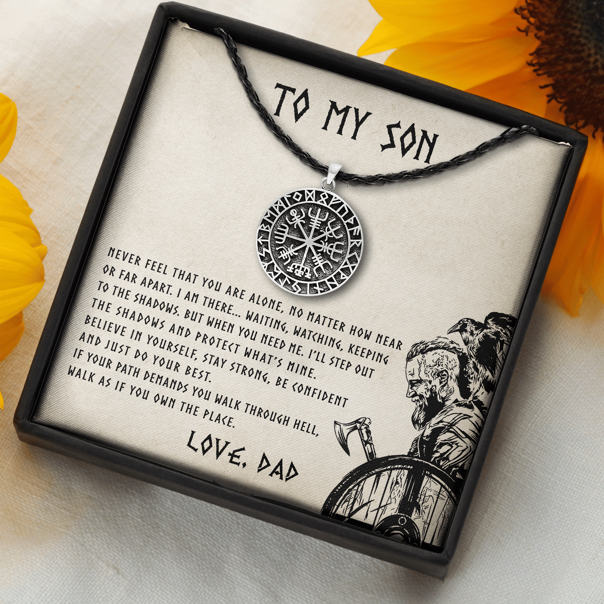 litzzy To My Son - Believe In Yourself - Viking Dad To Son Gift - Viking Compass To My Son Gift Jewelry   