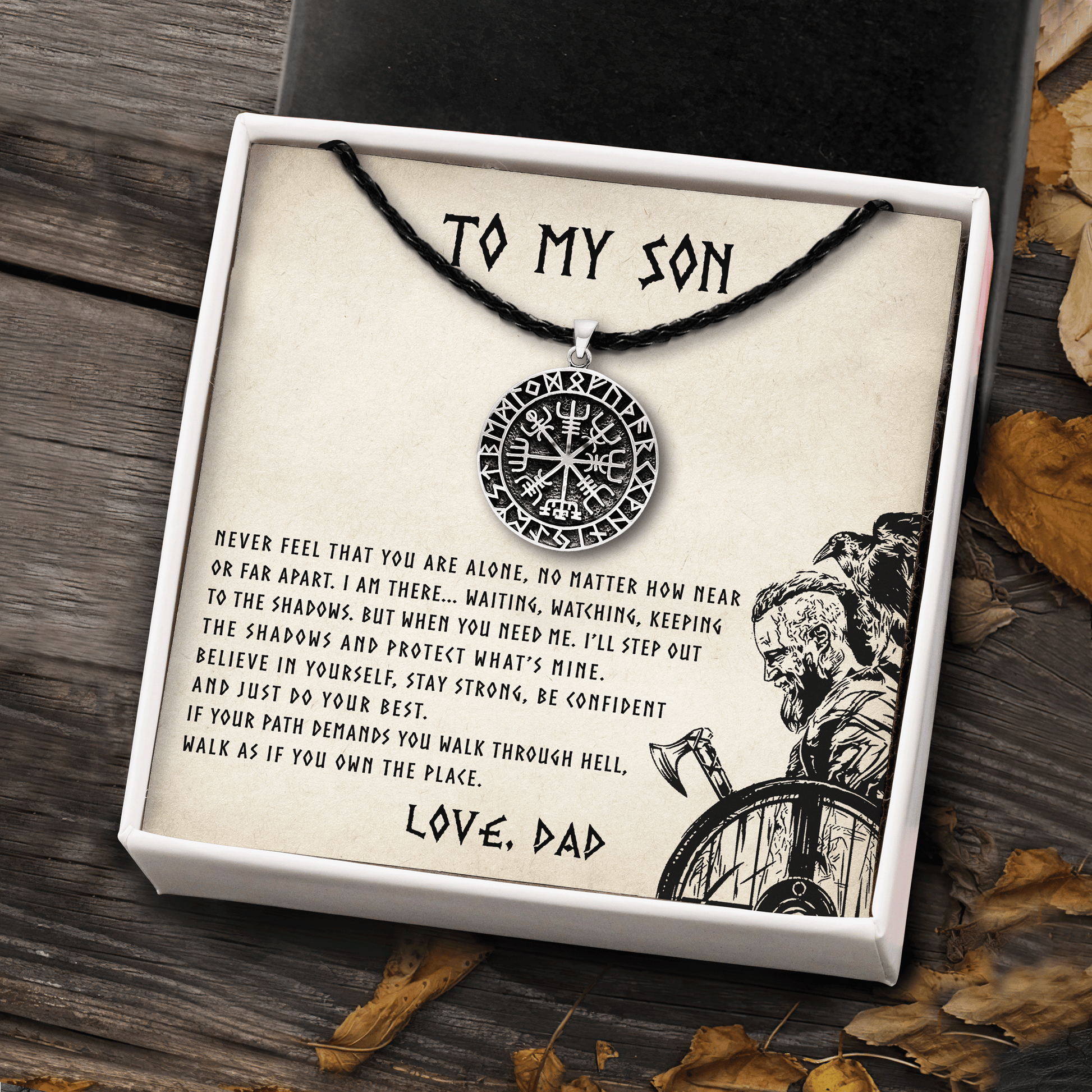 litzzy To My Son - Believe In Yourself - Viking Dad To Son Gift - Viking Compass To My Son Gift Jewelry   