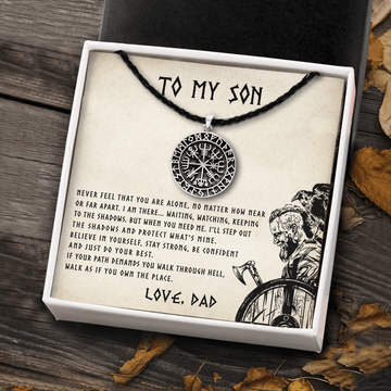 litzzy To My Son - Believe In Yourself - Viking Dad To Son Gift - Viking Compass To My Son Gift Jewelry   