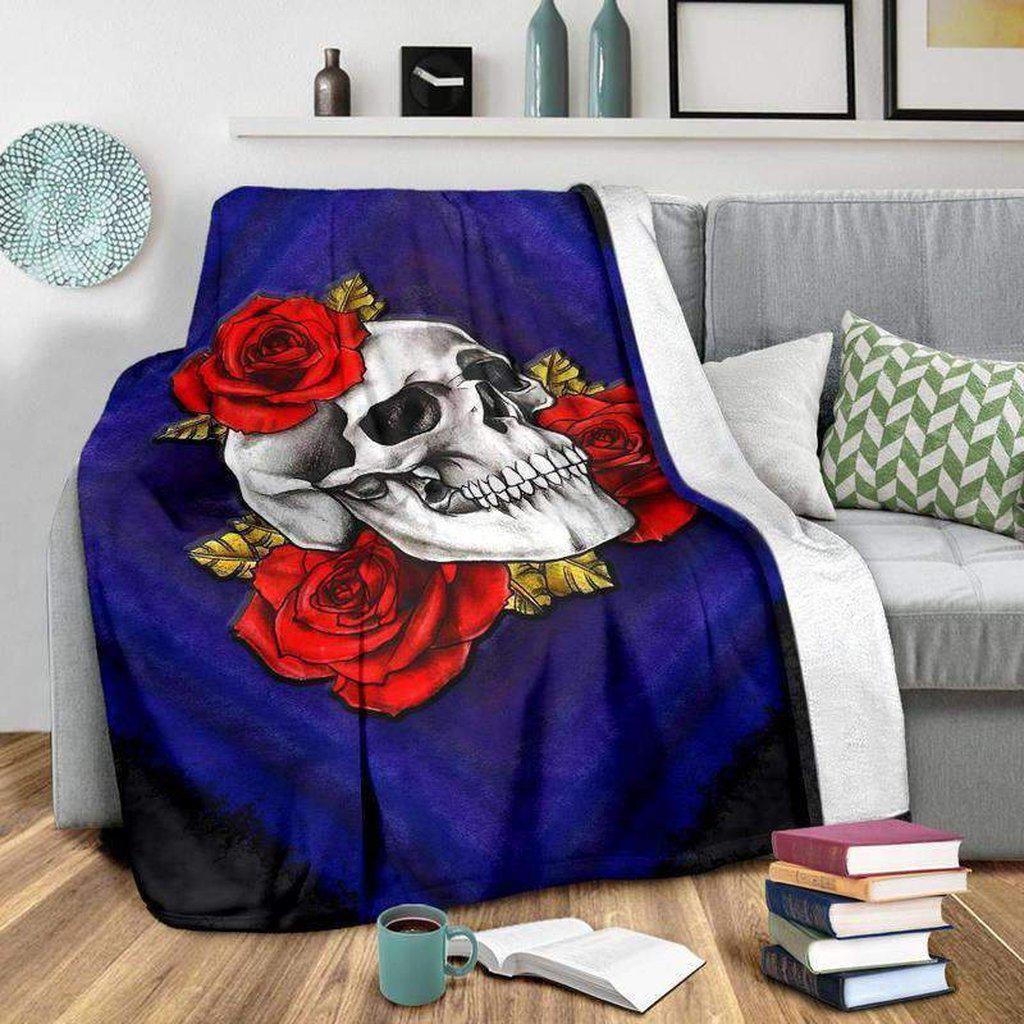 litzzy Winter's Child Skull Fleece Blanket Fleece Blanket   