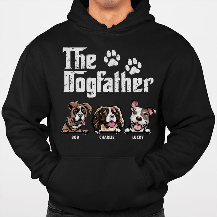 litzzy The Dog Father - Gift for Dog Dad, Dog Mom - Personalized Unisex T-Shirt, Hoodie, Pet Portraits Tshirt, Dog Portraits Tshirt T-shirt   