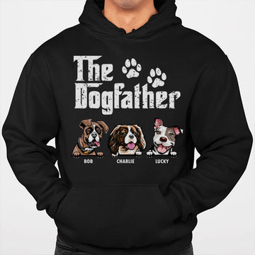 litzzy The Dog Father - Gift for Dog Dad, Dog Mom - Personalized Unisex T-Shirt, Hoodie, Pet Portraits Tshirt, Dog Portraits Tshirt T-shirt   